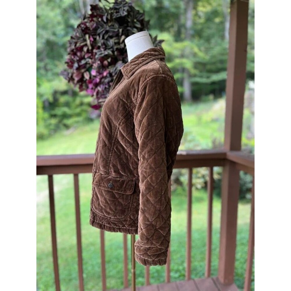 Vintage A.M.I. Brown Velvet Quilted Jacket Size M - Picture 3 of 7